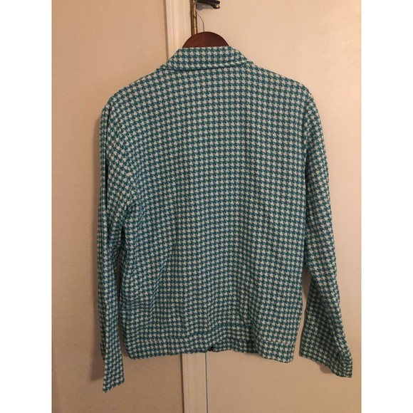 BooHoo Man Long Sleeve Zipper Front Shirt Jacket Plaid Green/White size Large - Picture 2 of 6